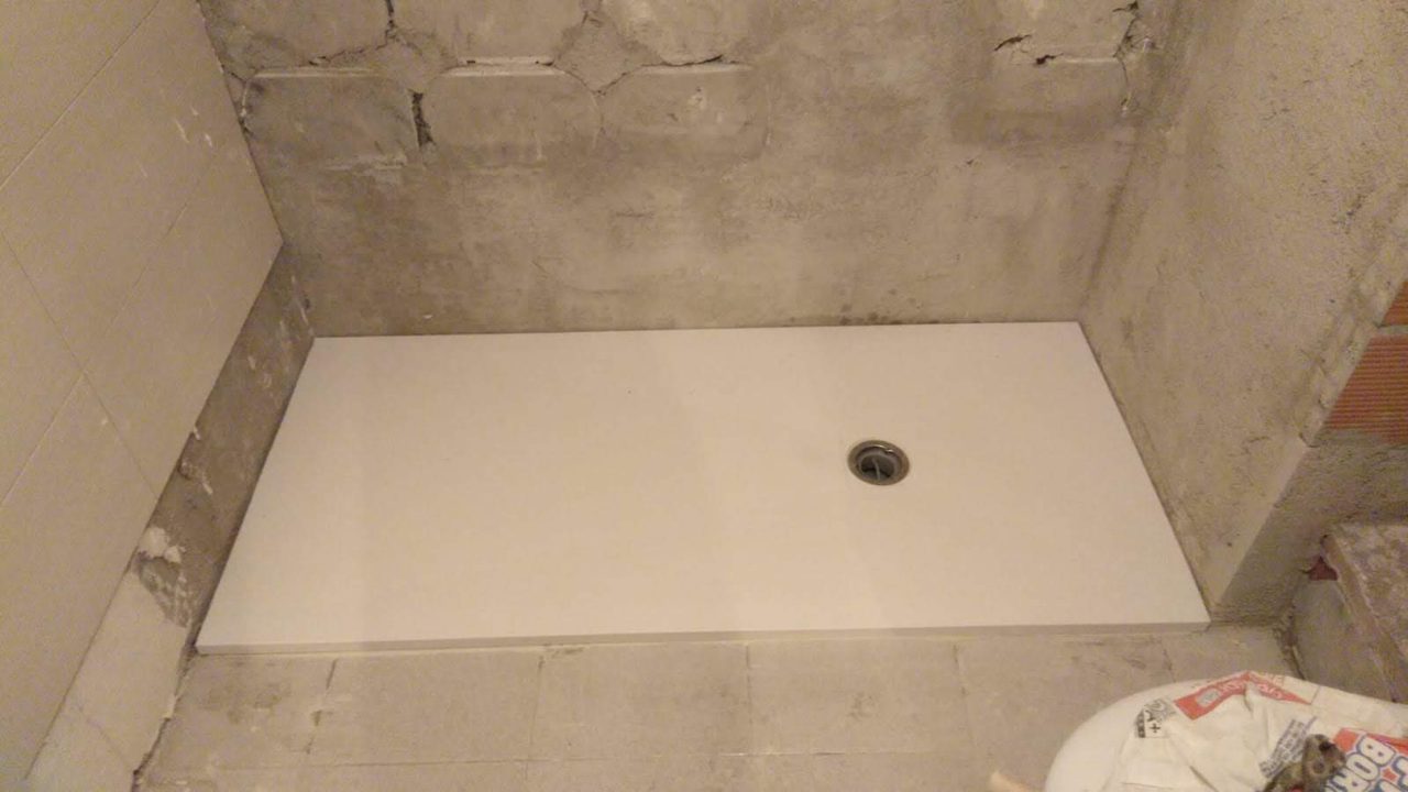 Tiled walk-in shower